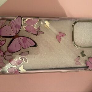 Butterfly Design Phone Case - Pink iPhone 14 Pro Max.